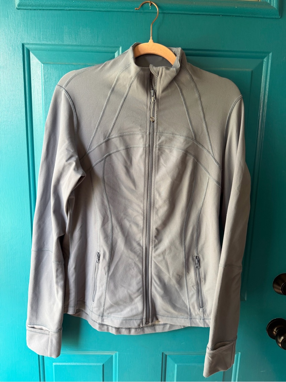 Light Gray Full-Zip Athletic Jacket